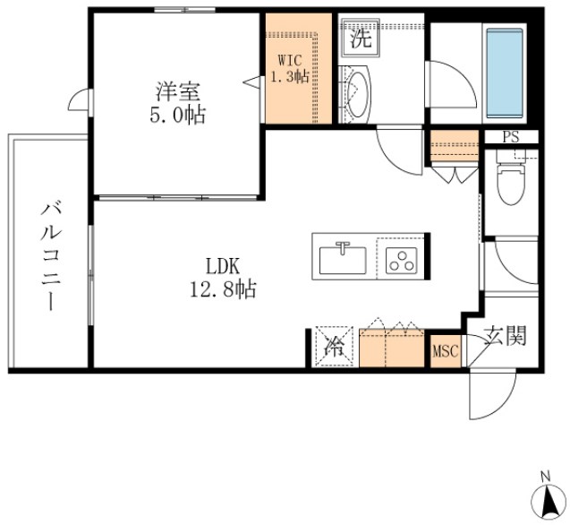 フレシア立川 305号室 間取り