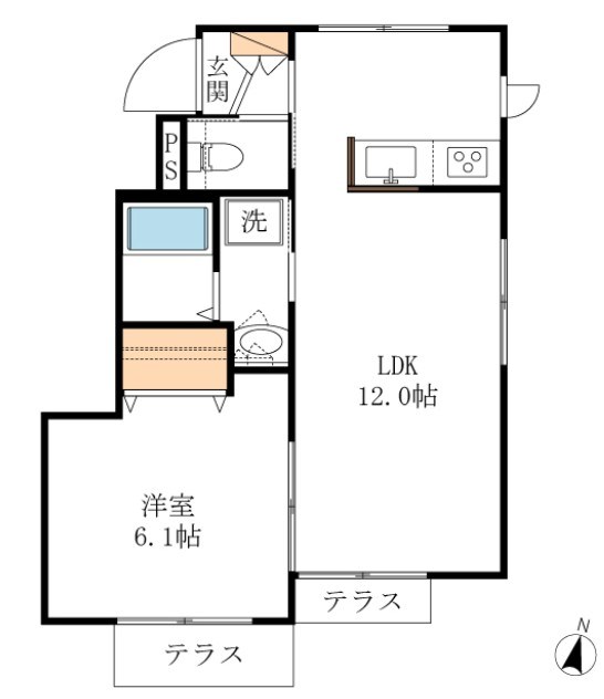 さくらレジデンス　みなみ野 0102号室 間取り
