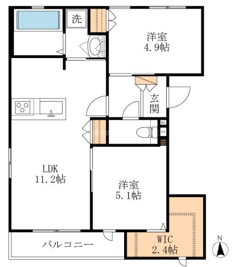 Ｂｒｏｗｎ　Ｗｉｎｇ 間取り図
