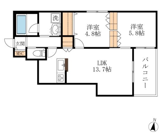 ウヴェルテュール 間取り図