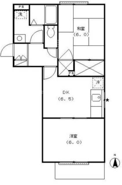 ノースカルミアＡ 103号室 間取り