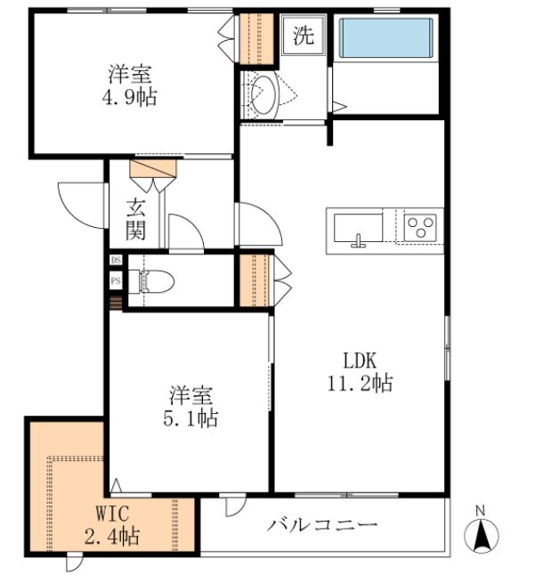 Ｂｒｏｗｎ　Ｗｉｎｇ 間取り図