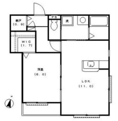 イースト　ウイング 0201号室 間取り