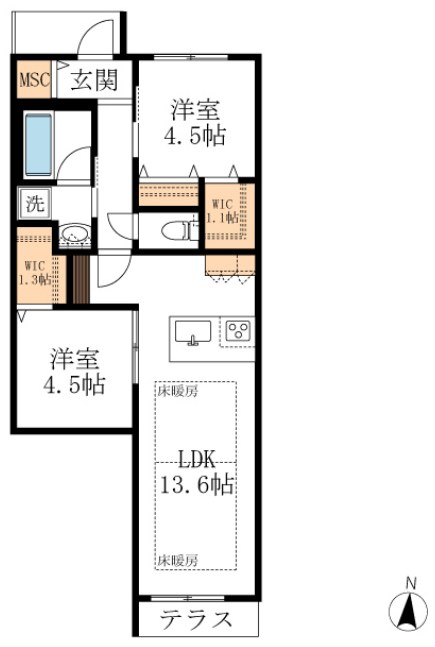 ヘリテージ国立 間取り図