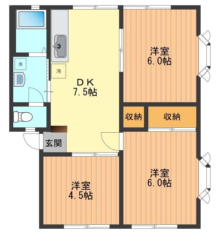 ビューハイツウィンディアB 間取り図