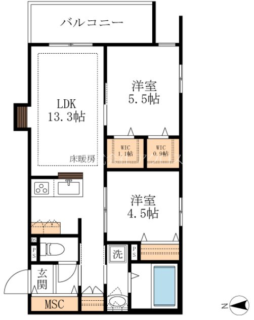 エムズガーデン八王子 間取り図