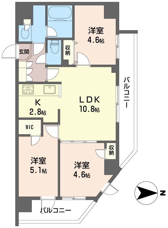ツインズ国立Ⅰ 間取り図