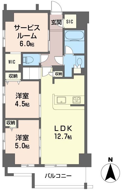 ツインズ国立Ⅱ 間取り図