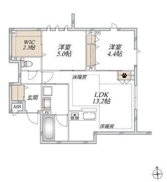 オカバ八王子堀之内ヘーベルメゾン 間取り図