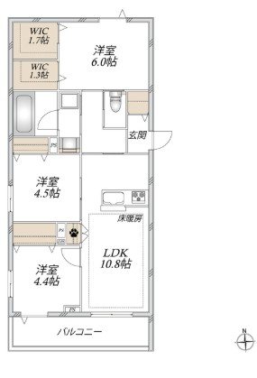 オカバ八王子堀之内ヘーベルメゾン 間取り図