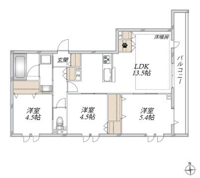 オカバ八王子堀之内ヘーベルメゾン 間取り図
