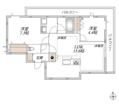 オカバ八王子堀之内ヘーベルメゾン 間取り図