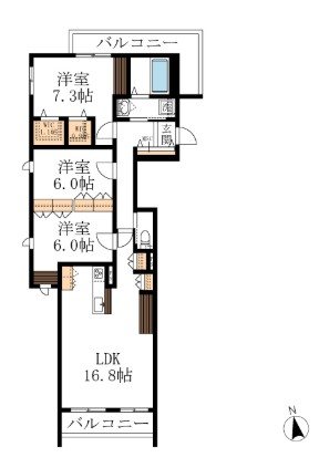 グランド　メゾン 0203号室 間取り