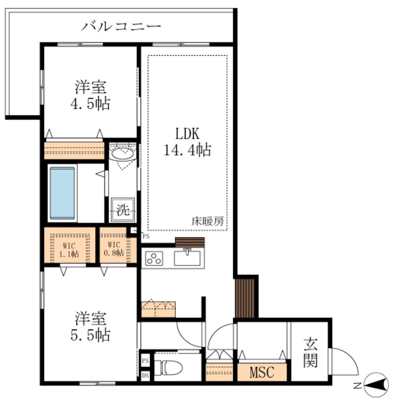 エムズガーデン八王子 間取り図