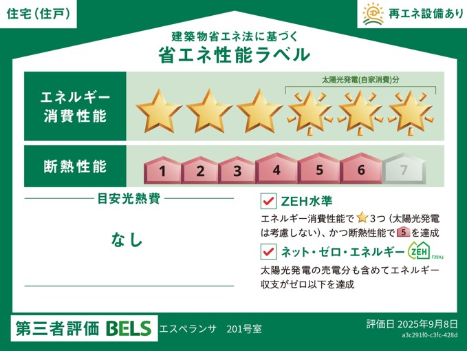 Ｅｓｐｅｒａｎｚａ 省エネ性能ラベル
