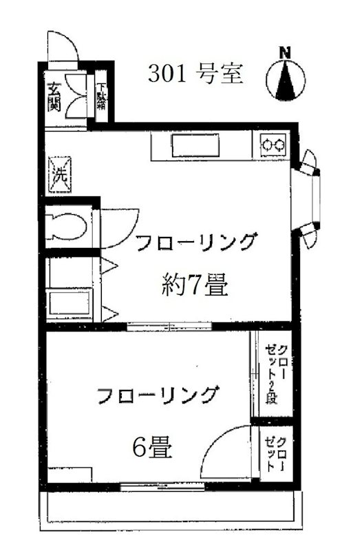 プチメゾン広尾   301号室 間取り