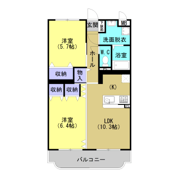 Ｙ＆Ｍラ・フォーレ栄町Ｃ棟 間取り