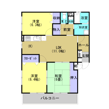 ユーミー長田A棟 間取り