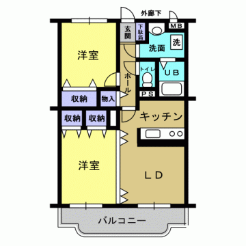 プリムヴェールＢ 間取り