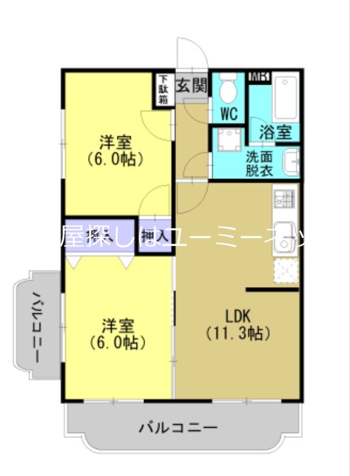 サンハイツ下唐湊 間取り