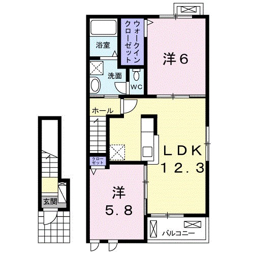 マロン・リジェール川内　Ｂ 間取り