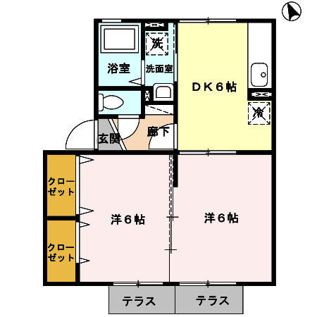 グランドゥールＺ　B棟 間取り