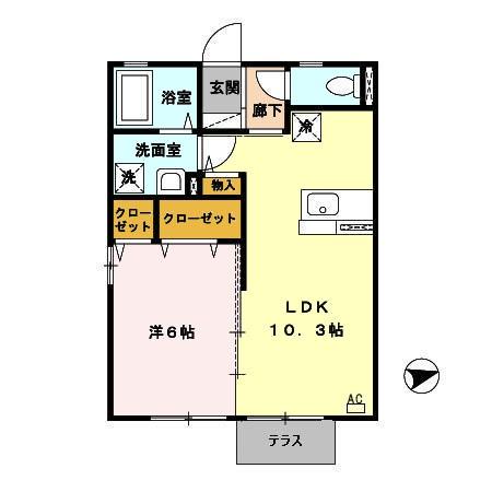 グリーンヒル・ヴァン　B棟  間取り
