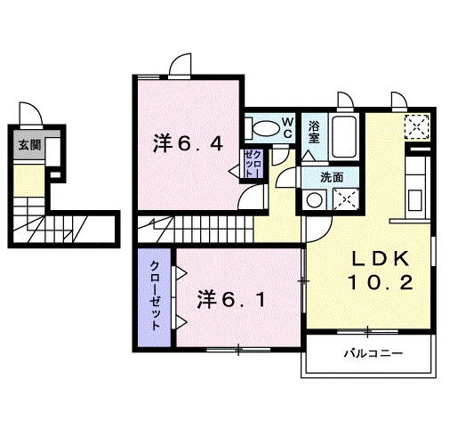 ミルトＢ　（ｍｉｌｄ） 間取り