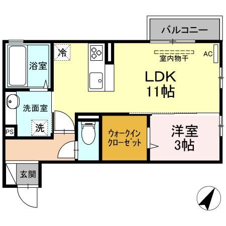 YumeruⅠ（ﾕﾒｰﾙﾜﾝ） 間取り