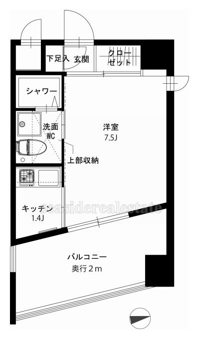 オーパス西新 7A号室 間取り