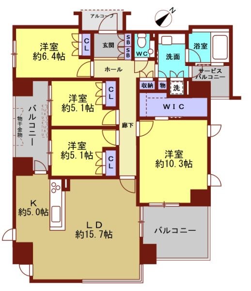 グランドメゾン百道浜オーシャン＆フォレスト 809号室 間取り