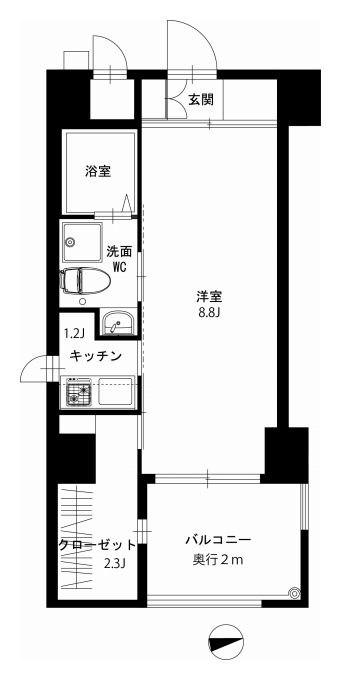 オーパス西新 間取り