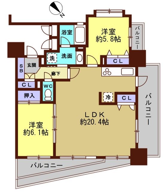 間取り アクロス天神Vタワー 間取り図