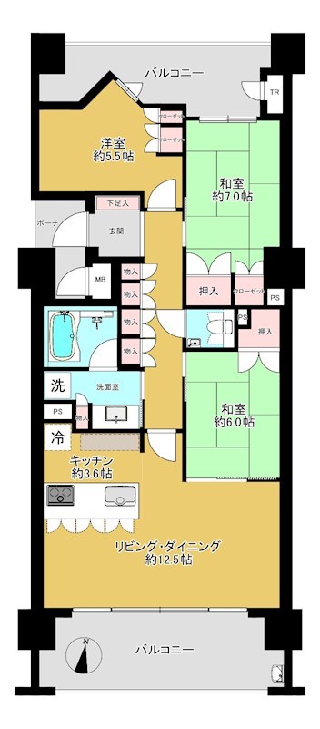 レジデンス百道 206号室 間取り