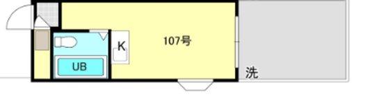 KYパレス曙Ⅱ 107号室 間取り