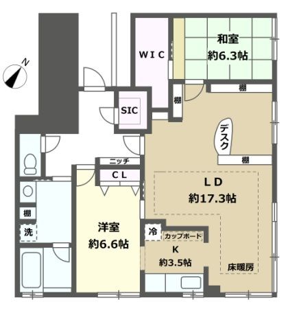 アイランドタワー　スカイクラブ　Ｃ棟 3222号室 間取り
