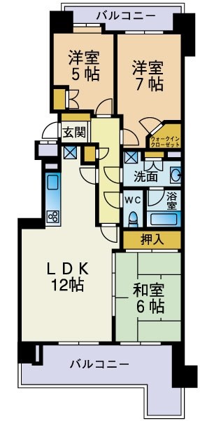リベーラガーデンA棟（パークウイング） 608号室 間取り