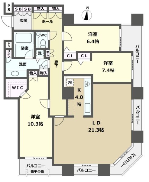 百道タワー 504号室 間取り