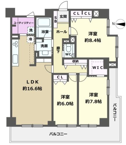 シーサイドももちヴェルデコート5番館 701号室 間取り
