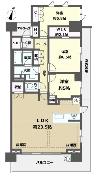 ザ・パークハウス桜坂サンリヤン 921号室 間取り
