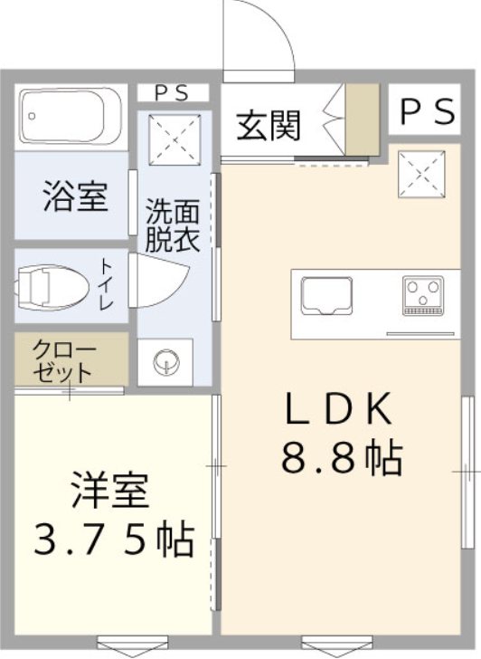 ｱｰﾊﾞﾝﾌﾞﾗﾝﾁ鳥屋野南A 間取り