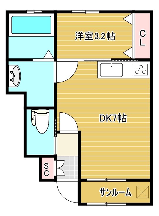 ｺｵﾘﾅﾀｳﾝA 間取り