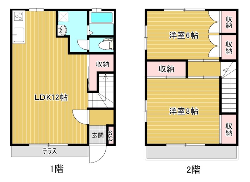 ｸﾞﾘｰﾝｱﾍﾞﾆｭｰとやのB 間取り
