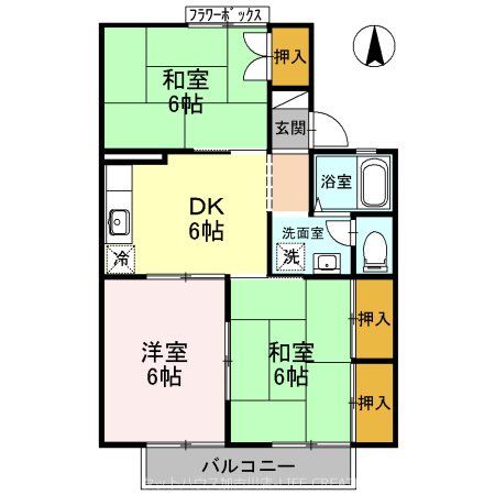 フリーデン　Ⅱ棟 間取り図