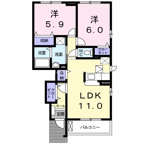 フィオリーレＢ 間取り図