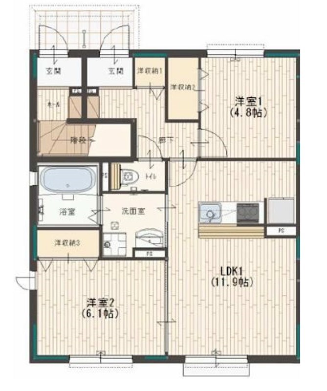 ルミエル　B棟 間取り図
