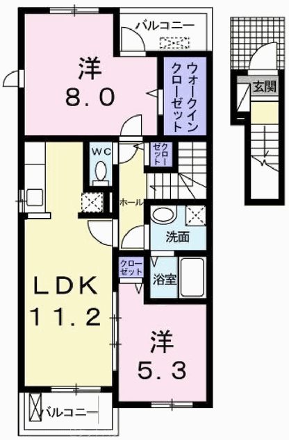 ソレイユ壱番館　B 間取り図