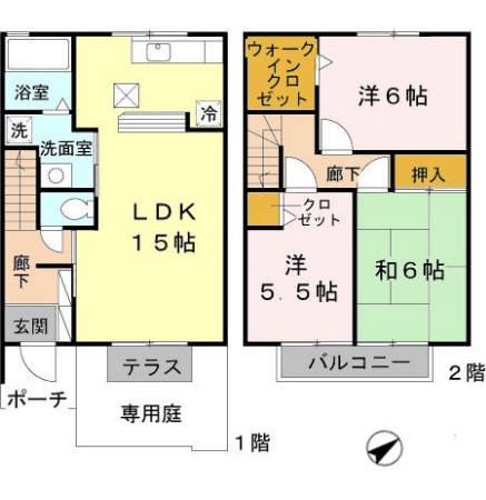 クレールヴィレッジＡ棟 間取り図