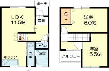３加古川ヤングハイツ 間取り図