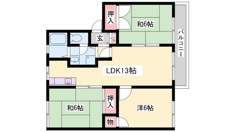 コート北在家 間取り図